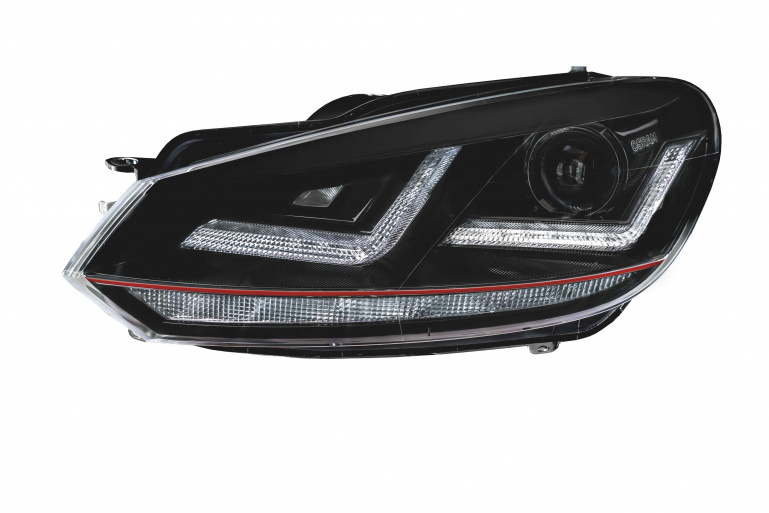 OSRAM XENARC LEDriving Tagfahrlicht Scheinwerfer für VW Golf 6 08-12 schwarz/rot